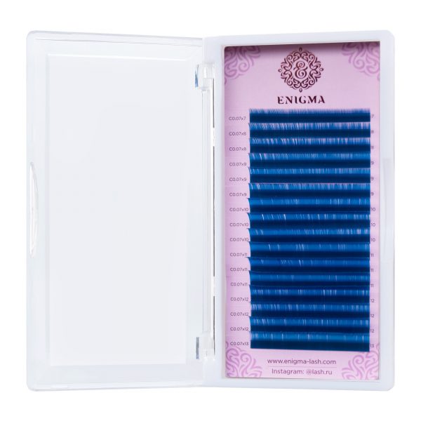 Цветные ресницы Enigma микс C Синий (16 линий)